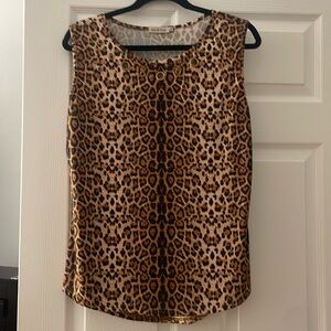 Leopard pattern, size large, sleeveless top